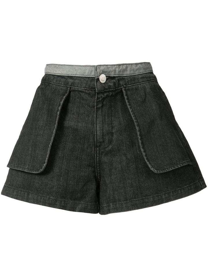 Opening Ceremony - Inside Out Denim Shorts - Women - Cotton - 4, Black, Cotton