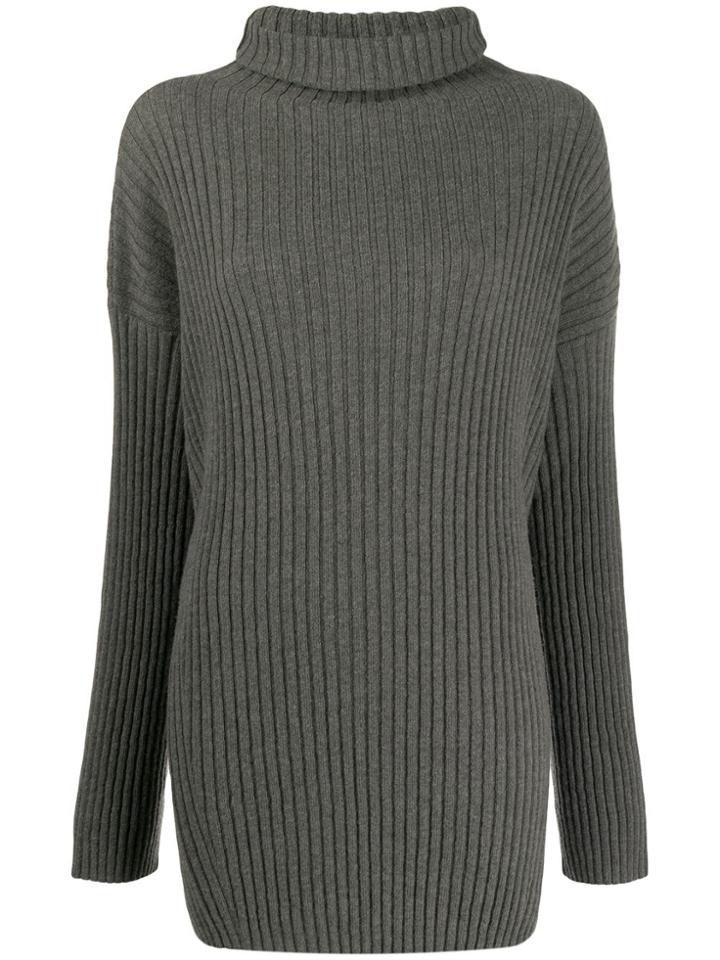 Ann Demeulemeester Ribbed Roll Neck Jumper - Green
