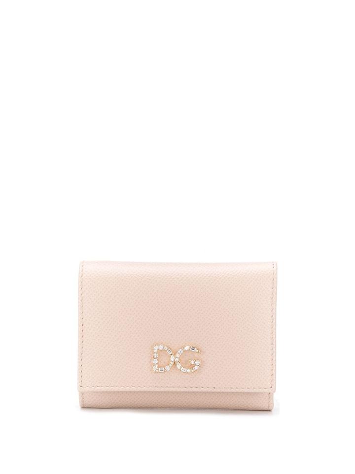 Dolce & Gabbana Crystal Logo Wallet - Neutrals