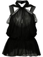 Jason Wu Collection Lace Trim Halter Neck Blouse - Black