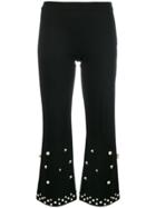 Twin-set Faux Pearl Cropped Trousers - Black