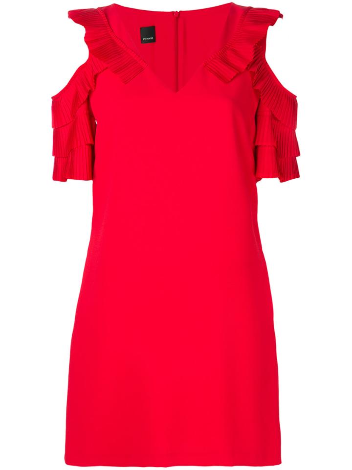 Pinko Cold Shoulder Dress - Red