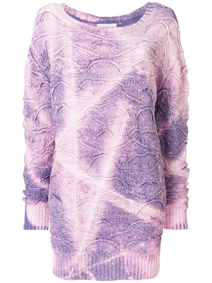 Faith Connexion Gradient Embroidered Sweater - Pink & Purple