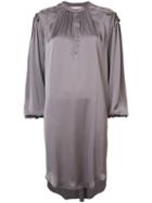 A.f.vandevorst - Lace Up Sleeve Smock Dress - Women - Polyester - S, Grey, Polyester
