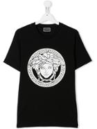 Young Versace Teen Central Logo T-shirt - Black