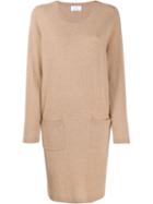 Allude Fine Knit Sweater Dress - Brown