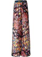 Emilio Pucci Printed Wide Leg Trousers, Women's, Size: 42, Silk