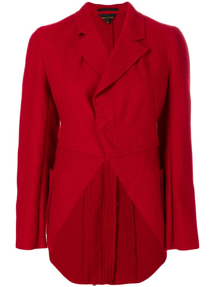Comme Des Garçons Asymmetric Fitted Coat - Red
