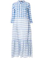 Altea Check And Striped Dress - Blue