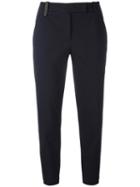 Brunello Cucinelli - Cropped Trousers - Women - Cotton/polyester/spandex/elastane/cupro - 42, Women's, Blue, Cotton/polyester/spandex/elastane/cupro