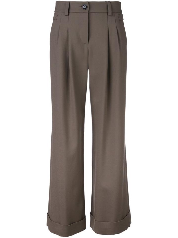 Giorgio Armani Folded Hem Palazzo Pants