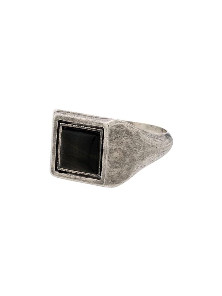 M. Cohen Square Stone Ring - Metallic