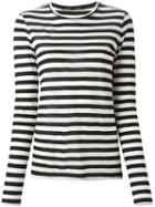 Proenza Schouler Striped T-shirt, Women's, Size: Small, Black, Cotton