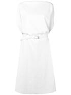 Mm6 Maison Margiela Leather Belted Dress - White