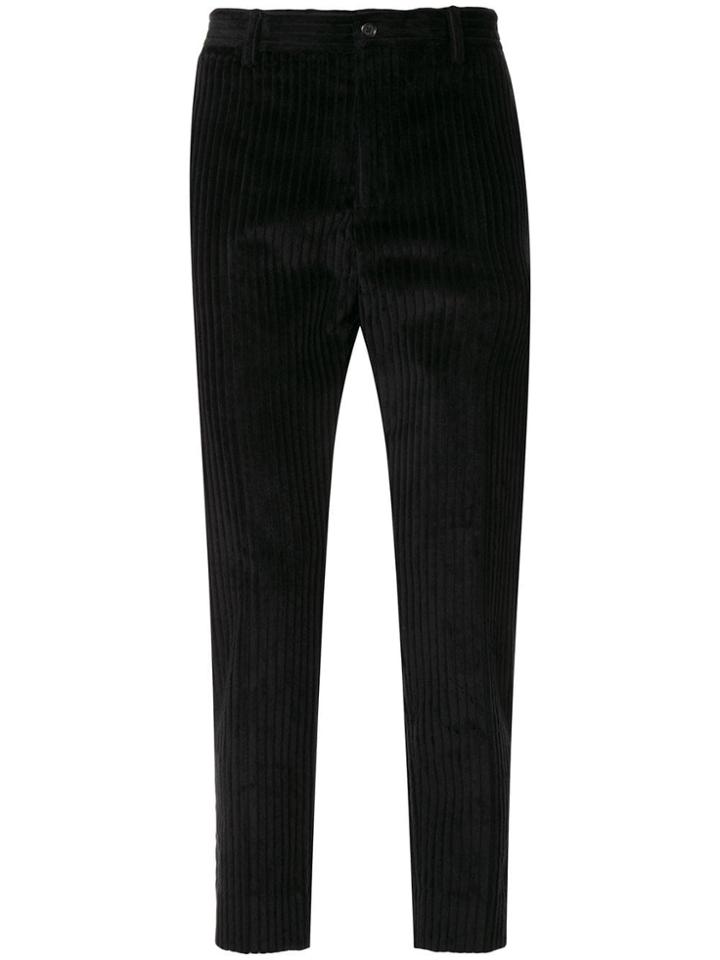 Dolce & Gabbana Corduroy Tapered Trousers - Black