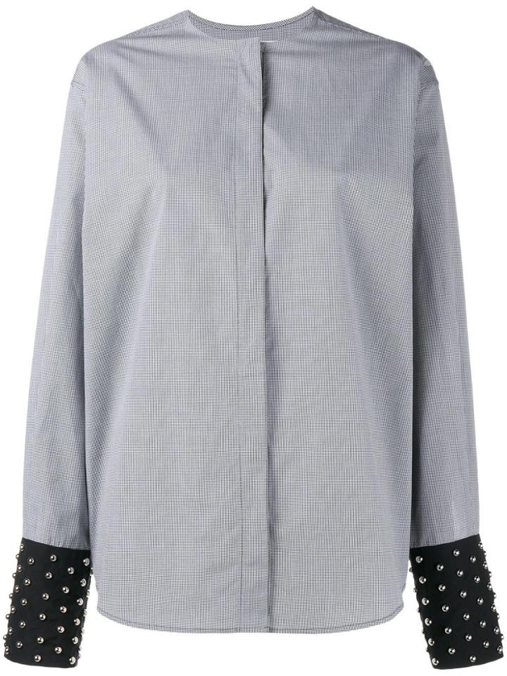 Jw Anderson Checked Cuff Detail Shirt - Black