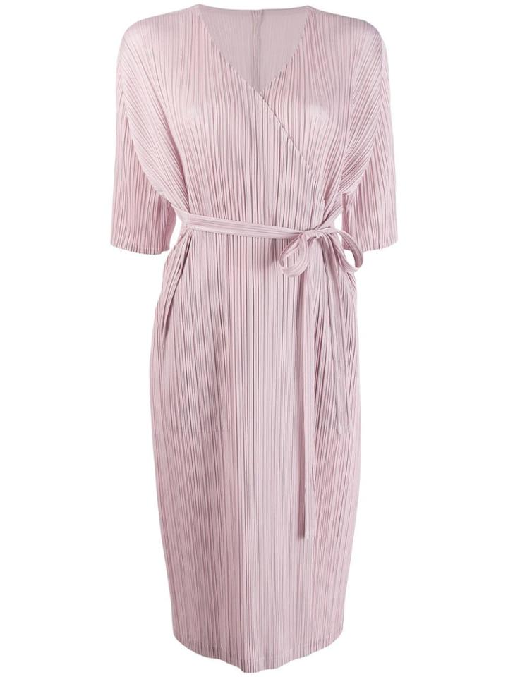 Pleats Please By Issey Miyake Pleated Wrap Cardigan - Purple