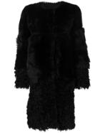 Desa 1972 Shearling Fitted Coat - Black