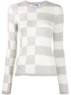 Courrèges Checkered Crew Neck Jumper - Neutrals
