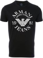 Armani Jeans Logo Print T-shirt, Men's, Size: Xxl, Black, Cotton