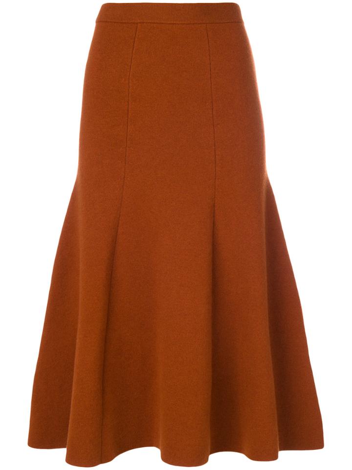 Joseph Knitted Midi Skirt - Yellow & Orange