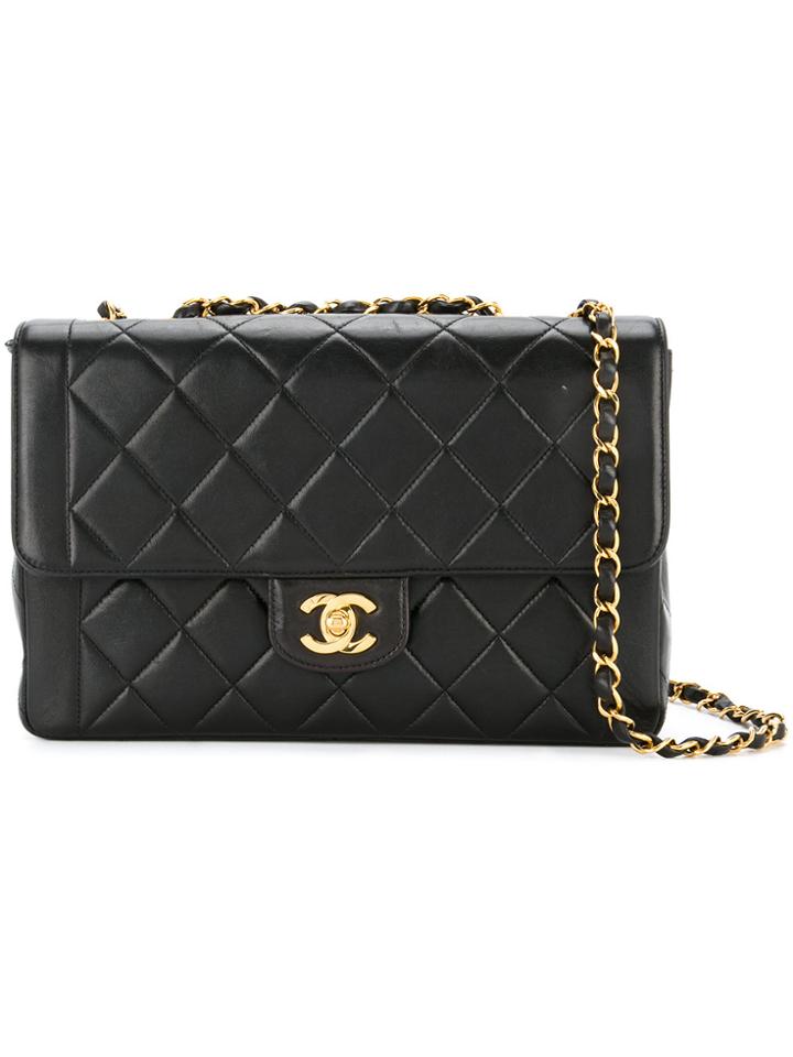 Chanel Vintage Edge Design Matelasse Stitch Bag - Black
