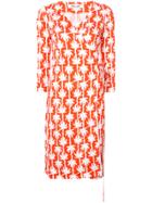 Dvf Diane Von Furstenberg Palm Print Wrap Dress - Yellow & Orange