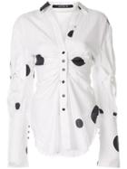 Kitx Polka Dot Ruched Shirt - White