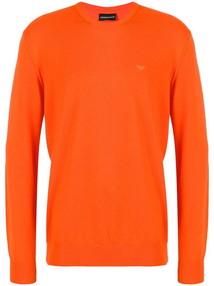 Emporio Armani Embroidered Logo Sweater - Orange