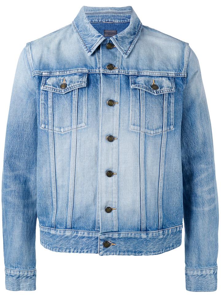 Saint Laurent - Stonewashed Jacket - Men - Cotton - S, Blue, Cotton