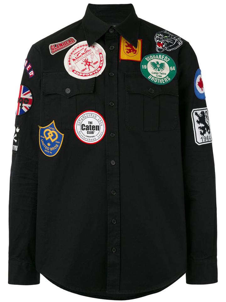 Dsquared2 Patch Button-up Shirt - Black