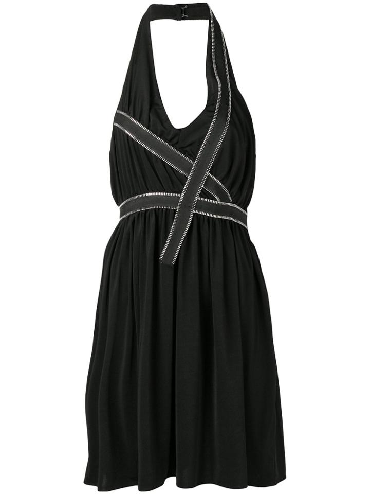Each X Other Zip Trim Halter Dress - Black