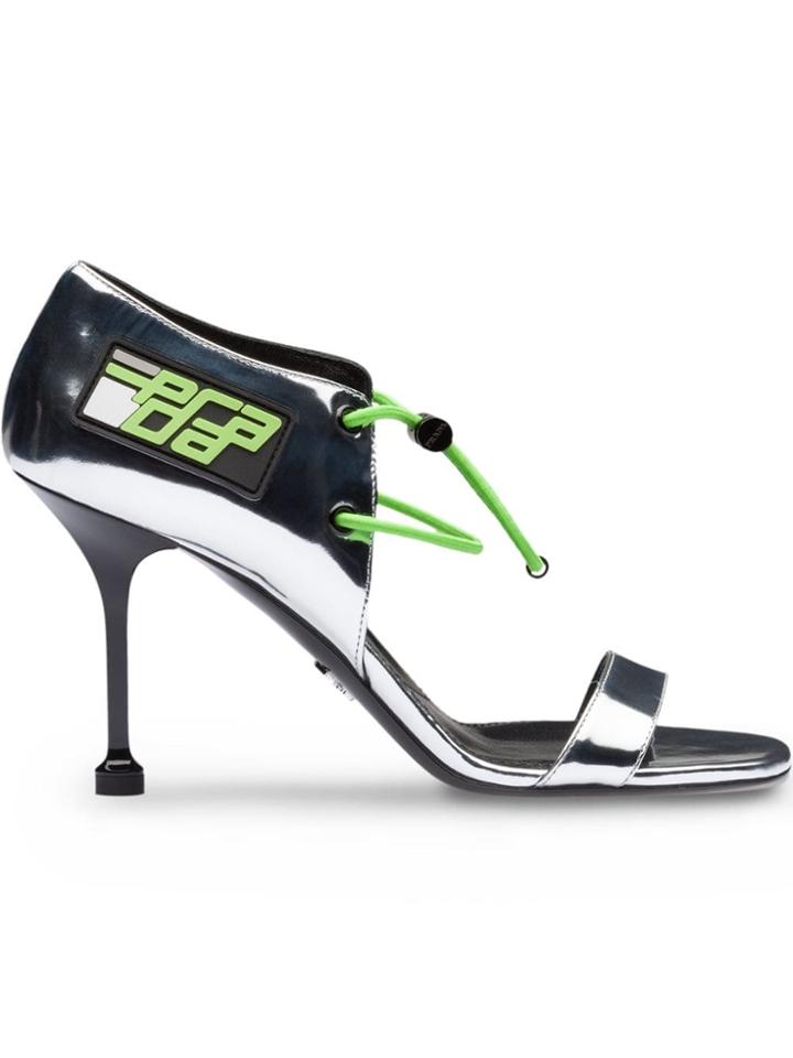 Prada Elasticized Cords Sandals - Metallic