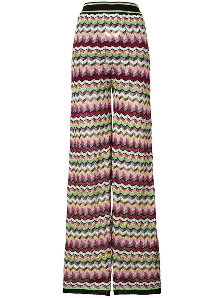 M Missoni Patterned Knit Flared Trousers - Multicolour