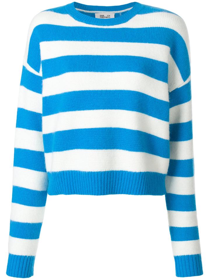 Dvf Diane Von Furstenberg Long Sleeve Striped Jumper - White