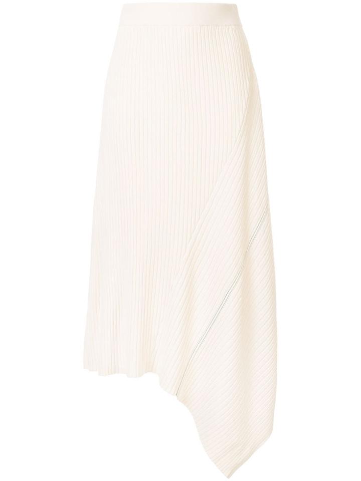 Le Ciel Bleu Asymmetric Knitted Skirt - White