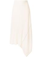 Le Ciel Bleu Asymmetric Knitted Skirt - White