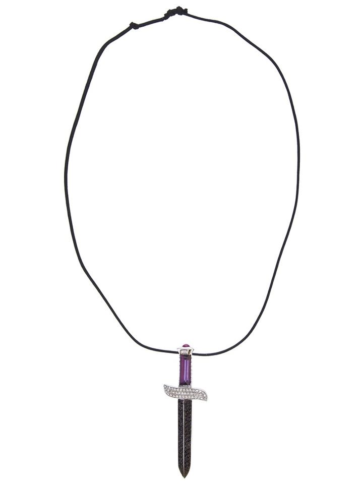 Gavello Diamond Dagger Pendant Necklace