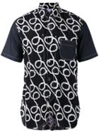 Junya Watanabe Comme Des Garçons Man - Printed Curved Hemline Shirt - Men - Cotton/rayon - S, Black, Cotton/rayon