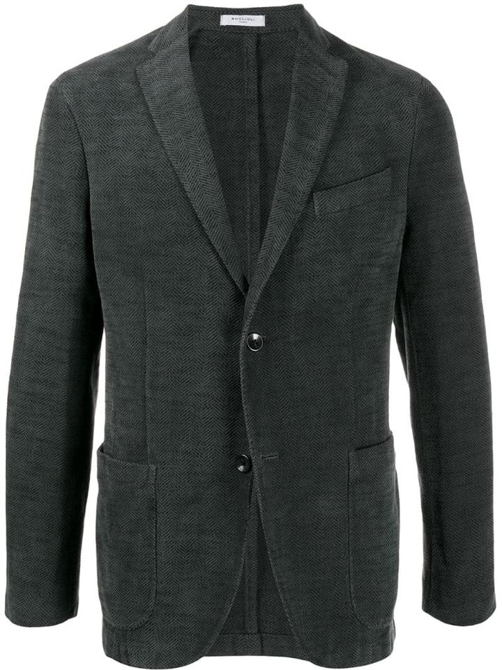 Boglioli Herringbone Pattern Blazer - Grey