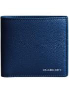 Burberry Grainy Leather International Bifold Wallet - Blue