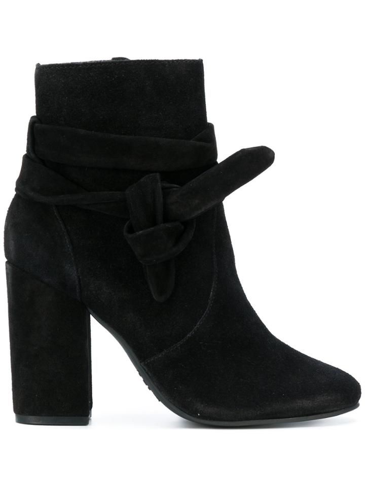 Schutz Ankle Tie Boots - Black