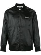 Stussy 'california' Print Bomber Jacket, Men's, Size: Medium, Black, Polyester/spandex/elastane