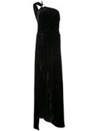Mugler Asymmetric Maxi Dress - Black