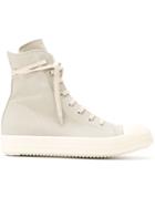 Rick Owens Drkshdw Hi-top Sneakers, Men's, Size: 42, Grey, Leather/canvas/rubber