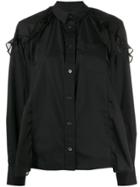 Sacai Ruffle Trim Asymmetric Shirt - Black