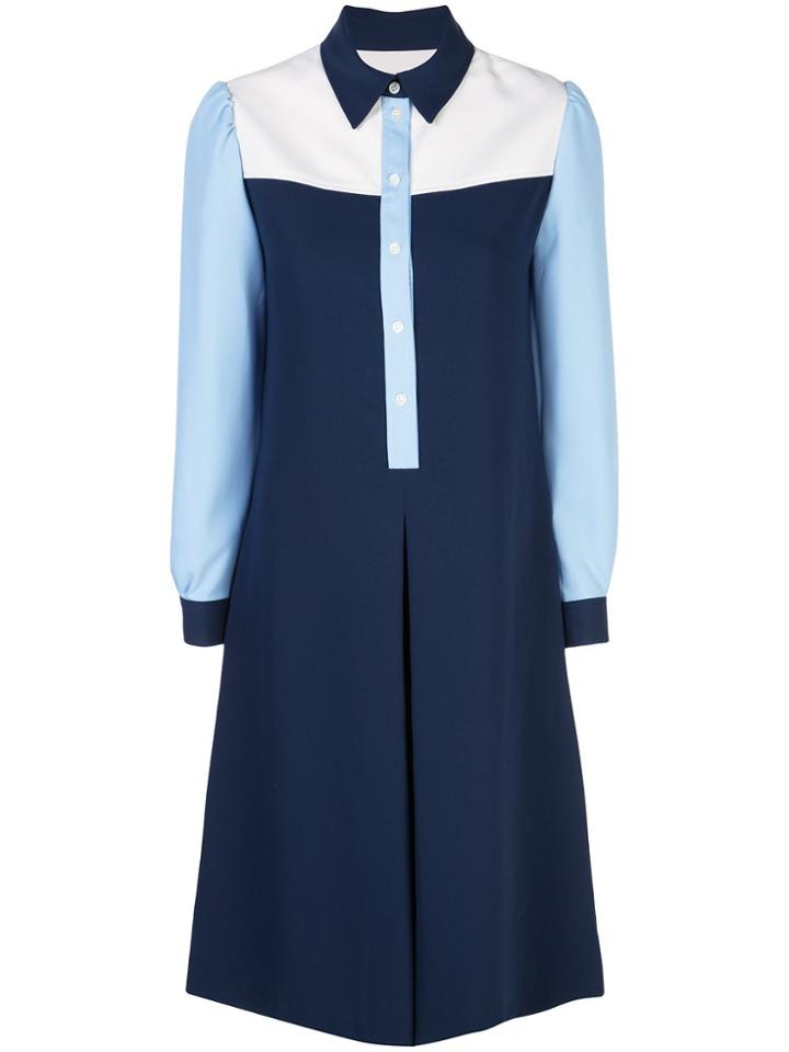 A.p.c. Colour-block Shirt Dress - Blue