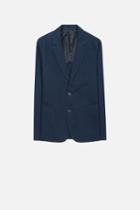 Ami Alexandre Mattiussi Half Lined 2 Button Jacket, Men's, Size: Large, Blue, Acetate