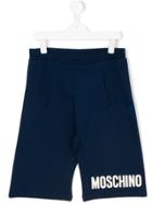 Moschino Kids Logo Printed Shorts - Blue