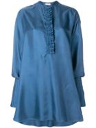 Roksanda Ruffle Front Tunic Dress - Blue